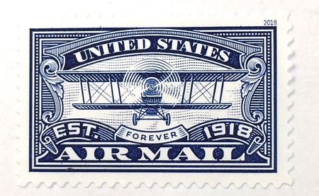 100 "Air Mail" Forever Postage Stamps // Vintage Style Blue Air Mail Forever Stamps // Forever Stamps for Mailing Cards and Invitations